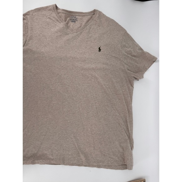 Polo Ralph Lauren Mens XXL V Neck T-Shirt Lot 2 Pack Beige Black Pony Logo - Picture 4 of 14